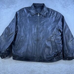 Mercury Maurader Leather Jacket Mens XL Black Made Exclusively For Owners Zip